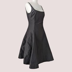 Silk Taffeta A-Line Fit & Flare Deep Scoop Party Dress